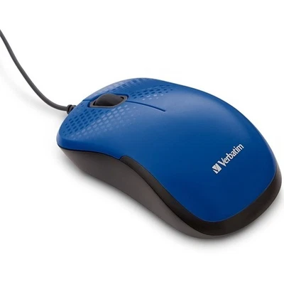 Verbatim Corporation 70233 Silent Corded Optical Mouse Blue Ergonomic Notebook - Image 1 of 4