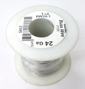 BW24-1, 24 Gauge Tinned Copper Bus Wire, 1 Pound Roll (818' Approx.) 24AWG - Picture 1 of 1