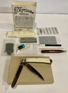Mollyjogger Scrimshaw Trapper Knife Kit - Collector DIY Etching Set Used - Picture 1 of 7