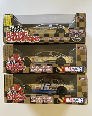 Racing Champions 1998 Ken Schrader #33 #15 Nascar commemorative Gold 3 In Set - Image 1 of 4