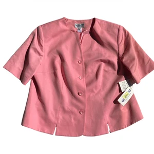 NWT VTG $178 Pendleton Women's Silk Blend Short Sleeve Blazer Top Pink Plus 16W - Picture 1 of 6