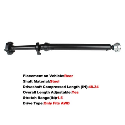 Rear Driveshaft Drive Shaft Assembly For 2003-10 Porsche Cayenne VW Touareg AWD - Imagem 1 de 4