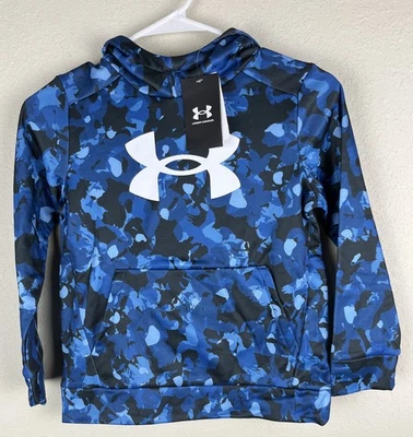 Under Armour Boys Camo Fleece Hoodie In Blue Size Small - Image 1 of 4