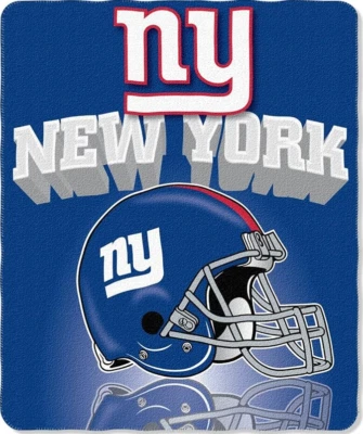 NFL Teams Singular Design Large Soft Fleece Throw Blanket 50 x 60 Blue New York - Image 1 of 4