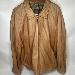 Robert Comstock Vertical Soft Genuine Leather Full Zip Mens Fall Jacket Sz XL - Picture 1 of 13