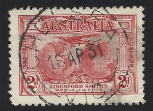 AUSTRALIA VIC 1931 KINGSFORD SC#111 USED STAMP POSTMARK CANCEL CHELSEA 33E024 - Picture 1 of 2