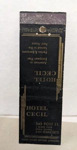 Vintage Hotel Cecil San Francisco California CA Matchbook Cover - Picture 1 of 3