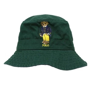 Polo Ralph Lauren Polo Bear Preppy Bear Safari Bucket Hat Cap - Dark Green - Picture 1 of 2
