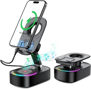 Kabelloser Induktions- & Bluetooth-Lautsprecher, RGB, 2000 mAh Akku, kabelgebundenes Ladegerät - Bild 1 von 8