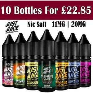 JUST JUICE NIC SALT 11mg 20mg Salt E liquid 10ml 50VG/50PG Pod E liquid 10x 10ml - Picture 1 of 20
