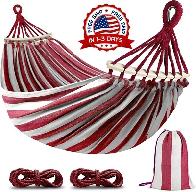Hamaca Amacas De Patio Amaca Acolchada Rojo Blanco Para Casa Patio Camping NUEVO... Foto 1 de 4