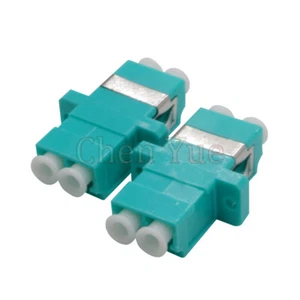 100pcs Multimode Duplex Fiber Optic Adapter OM3 Connector LC Fiber Optic Flange - Picture 1 of 5