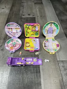 Lote De Colección Polly Pocket Juegos Zoo Establo Sobre la marcha Polly's Plano Boda LEER - Imagen 1 de 17