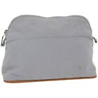 HERMES Bolide MM Pouch Canvas Blue Auth am5853