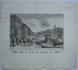 Melchior Küsel (1626-1683) Venedig Pallazze Fondamenta nove Radierung 1671 - Picture 1 of 4