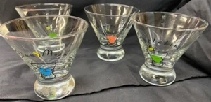 Lot of 4 Pottery Barn Stemless Martini Glasses - Cocktail Glasses - Picture 1 of 5
