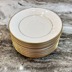 Noritake Ivory China Japan 7562 Tulane Saucer Ivory And Gold - Picture 1 of 8