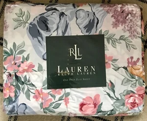 RALPH LAUREN ALLISON FLORAL RUFFLED TWIN FLAT SHEET - Picture 1 of 3