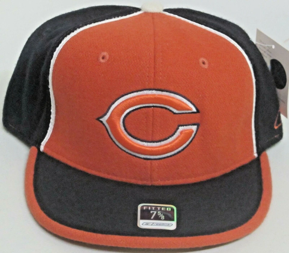 Chicago Bears Pinwheel Wool Flat Brim Fitted 7 5/8 Multi Color NFL Cap by Reebok