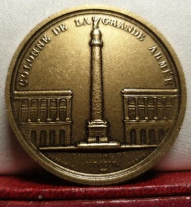 NAPOLEON GREAT ARMY COLUMN MONUMENT FRENCH 41mm BRONZE ART MEDAL - Picture 1 of 2