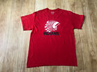Gildan Indians Bawełniana koszulka T-shirt Czerwony Duży logo graficzne College University