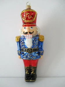 Blue Blown Glass Nutcracker Ornament by MAX GLASS New - Picture 1 of 4