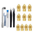 10 x 0.4mm Printer Nozzles Cleaning Tool Kit w/Nozzles+Needles+Tweezers+Wrenches