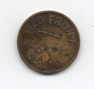 1910 Messing Handelsmedaille von der Rotfront Klamath CA gut für 10 Cent im Handel - Bild 1 von 2