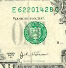 ( Error - Misaligned ) $1 2003 Federal Reserve Note * Paper Currency