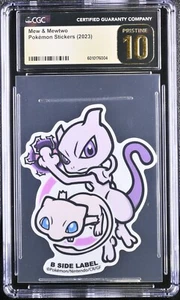 CGC 10 PRISTINE - Mew & Mewtwo B-SIDE Label Sticker - Pokemon Japanese - Picture 1 of 2