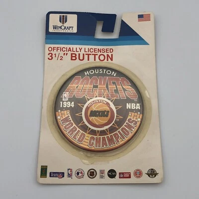 Houston Rockets 1994 NBA World Champions 3 1/2" Button Wincraft Inc. - USA Made - Image 1 of 2
