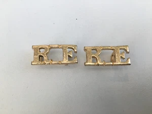 Royal Engineers Staybrite Shoulder Title Badges (Pair) - Picture 1 of 2