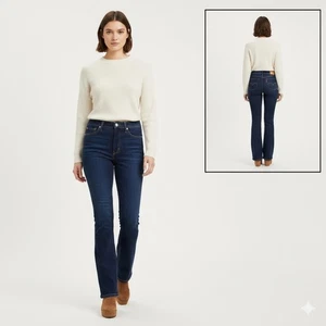 Pantalones de mezclilla Levis 725 tiro alto bootcut lavado oscuro nuevos con etiquetas para mujer 31x30 leer* - Imagen 1 de 11