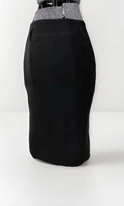 TOM FORD Skirt Size 8 Black Knee Length Side Zip Pencil Double Pleat In Back - Picture 1 of 20