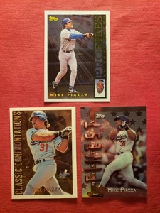 (3) Card Lot Mike Piazza 1996 1997 Topps Profiles Classic Confrontation Finest M - Picture 1 of 2