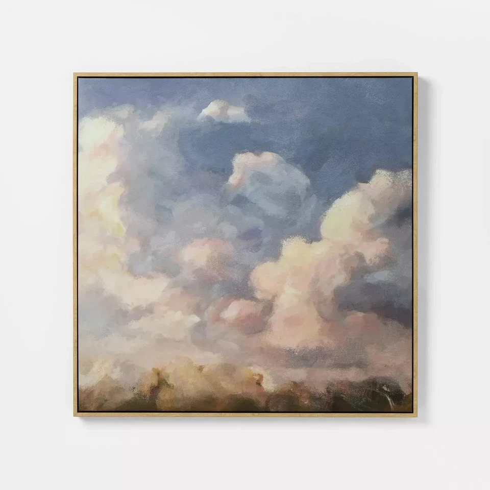 30"x30" Clouds Framed Canvas - Threshold™ designed with Studio McGee NWT - Image 1 of 3