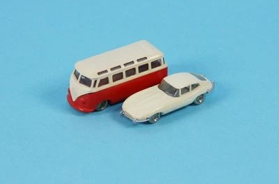 Lego 1:87 VW Bus T 1 Panorama Jaguar E-Type - Bild 1 von 3