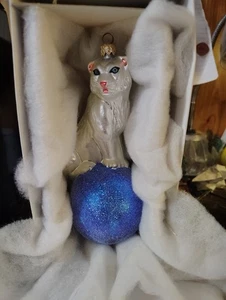 Christopher Radko SIEGFRIED & ROY Blanco Tigre Soplado Vidrio Adorno con Caja - Imagen 1 de 4