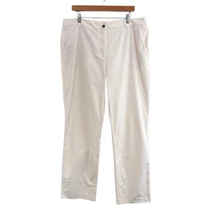 White Company Corduroy Trousers UK 18 Straight Leg Ivory Organic Cotton Cords - Picture 1 of 8