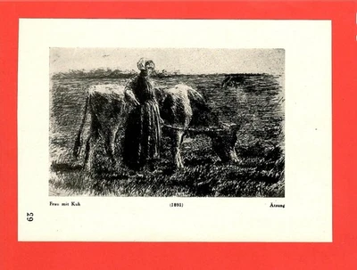 a) Frau mit Kuh / b) Netzflickerinnen * Max Liebermann (1921) – [LIB-06] - Bild 1 von 2
