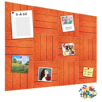 12 Packs Orange Felt Pin Board, Large 12" Bulletin Board with 30 Push Pins, F... - Image 1 of 4