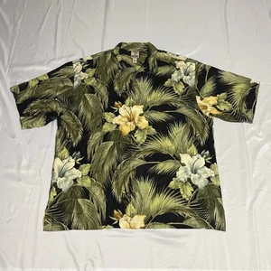 Tommy Bahama Herren 100 % Seide Knopfleiste Hawaii XL schwarz grün tropisch Strand - Bild 1 von 6