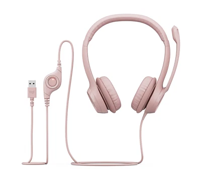 Cuffie USB con Microfono Logitech H390 Antirumore Rosa Pink 981 001281 Nuovo - Immagine 1 di 4