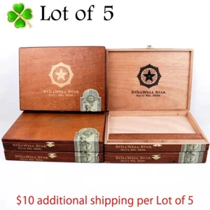 Lote de 5 StillWell Star Toro Navy No. Caja de cigarros de madera 1056 11,5" x 8,5" x 1,5" - Imagen 1 de 12