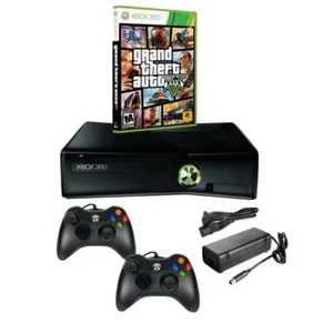 REFURBSIHED Xbox 360 Slim S 250GB Console -Black - Brand New GTA V Game GTAV - Picture 1 of 2