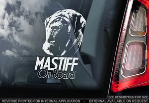 Mastiff - Car Window Sticker - English Dog on Board Sign Art Gift - TYP3 - Picture 1 of 1