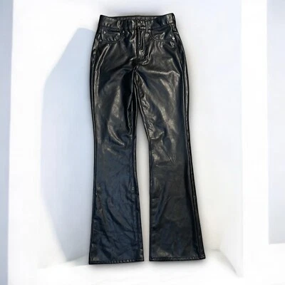 Pantalones elásticos American Eagle talla 6 negros imitación cuero súper alto tiro bota usados en excelente estado Foto 1 de 4