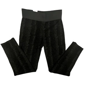 INC Womens Leggings Skinny Leg Pants Regular Fit Black Flock Stretch Size 12 - Picture 1 of 8