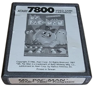 Atari 7800 (Atari 2600) Ms. Pac-Man Cartridge Cleaned / Tested / Works! - Picture 1 of 1
