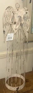 NEW Antiqued Metal Garden Angel Statue with Wings & Star Wand Attraction Design - Picture 1 of 10